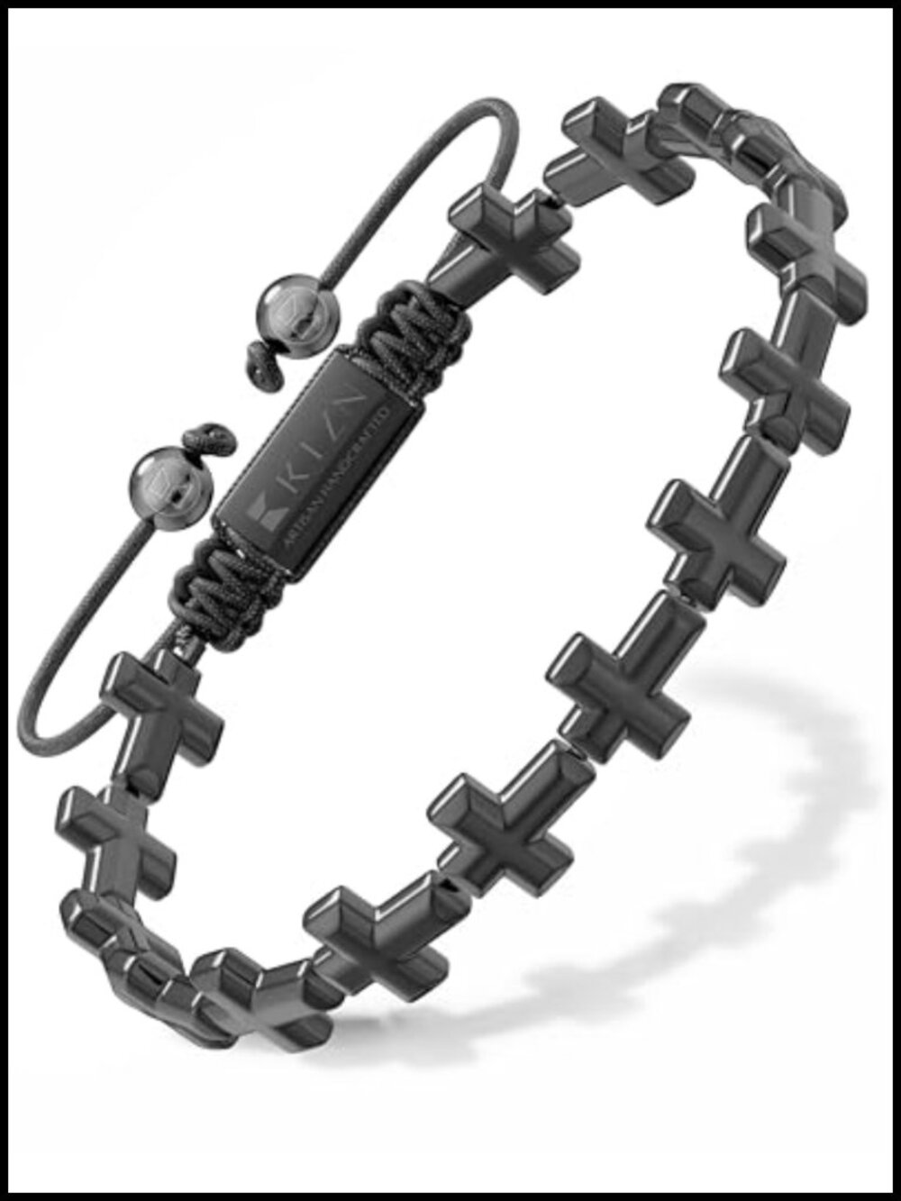 Men's Hematite Bracelet Adjustable 8mm Stone Bead Strand